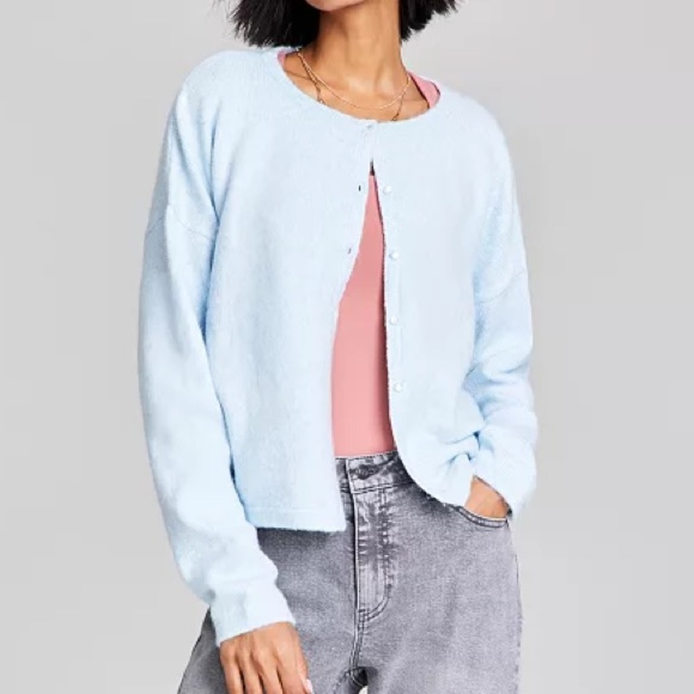 And Now This Women's Button-Down Dropped-Shoulder Basic Cardigan Sweater - XXS